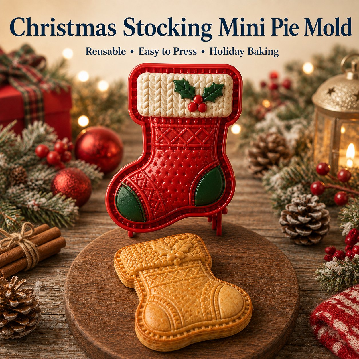 ⏳ Last Day 50% OFF – 🎄 9-Design Christmas Mini Pie Mold Collection 🥧✨