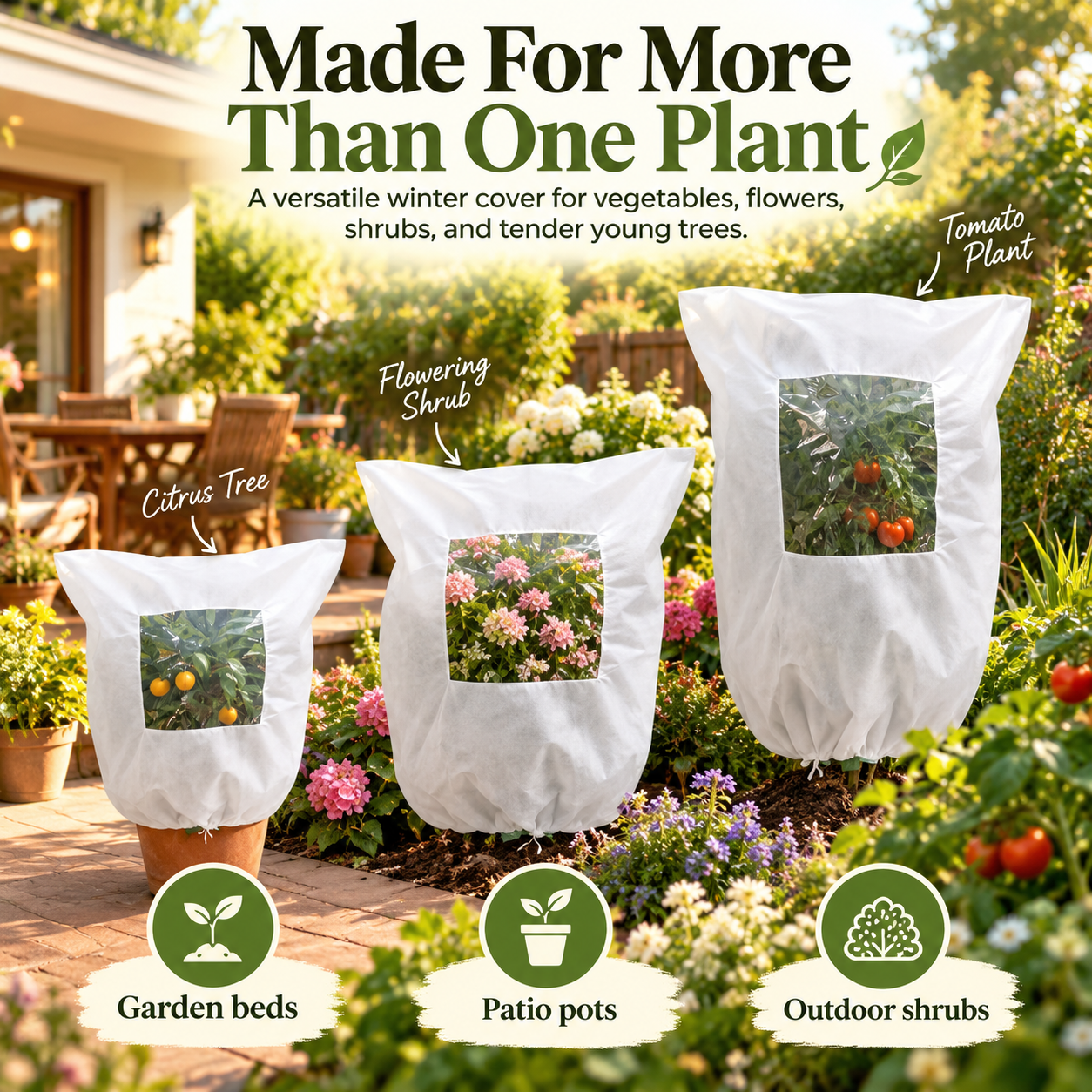 Plant Frost Cover Nonwoven Reusable Warm Shrubs Blanket