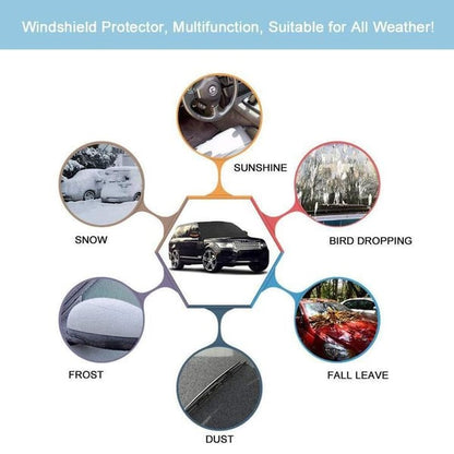 Windshield Anti-Snow & Anti-Frost Cover with Mirror Protection – Ready-to-Drive in Any Weather!
