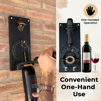 🍷 Rustic Horseshoe Wall-Mounted Wine Opener