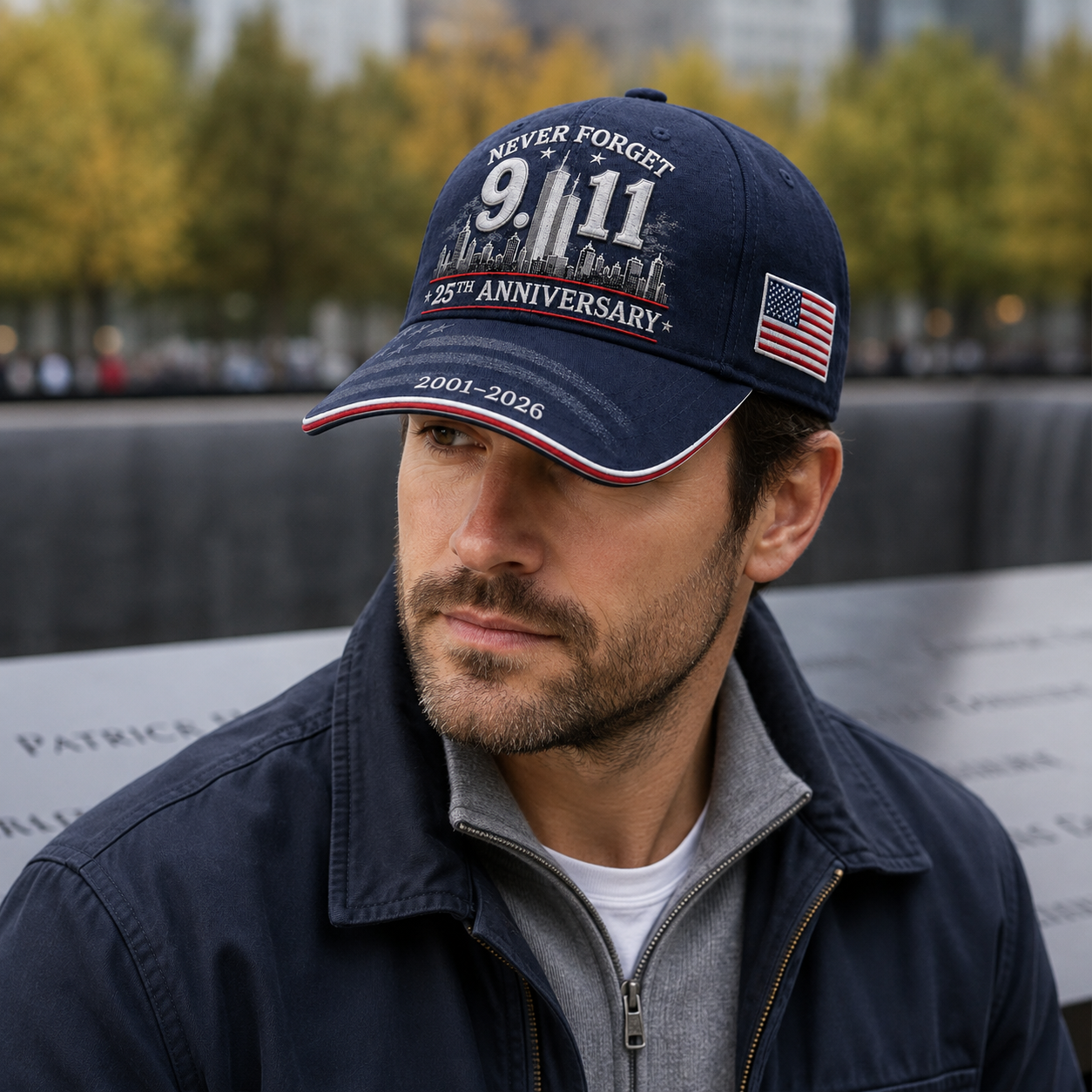🕯️ 9/11 Never Forget 25th Anniversary Memorial Cap
