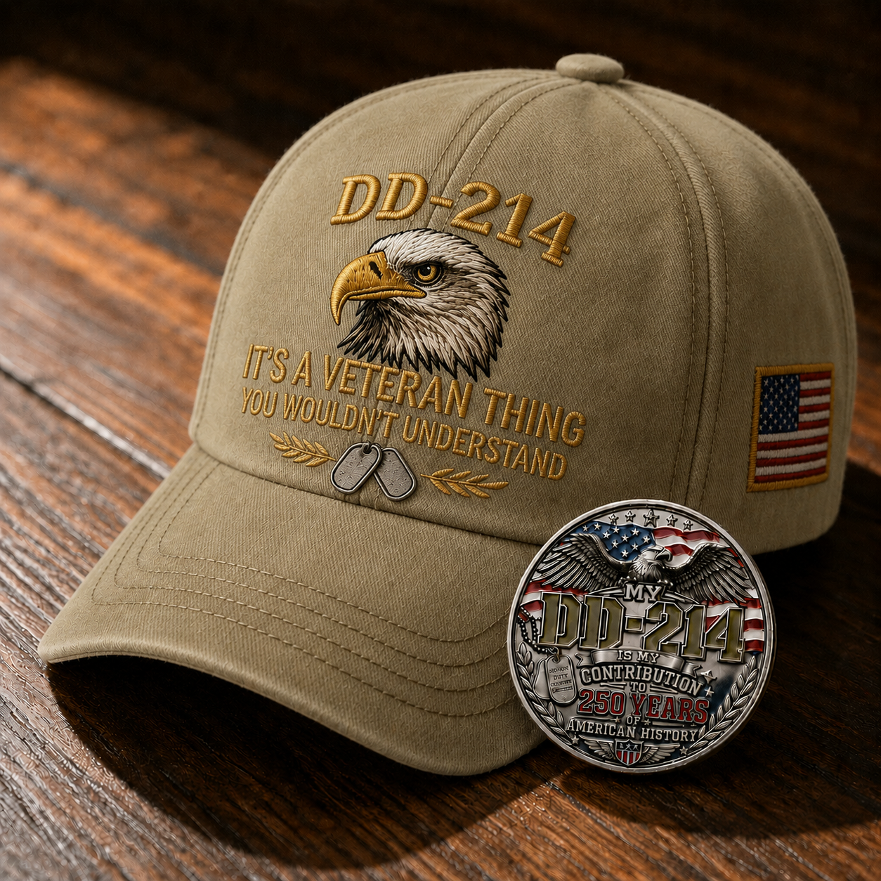 DD-214 Veteran Hat -It's a veteran thing - Embroidered Edition🎁 Free Honor Coin With Every Cap Purchase