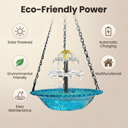 ✨2026 Spring special offer 50% off-🐦Solar Cascade Hanging Bird Bath Fountain