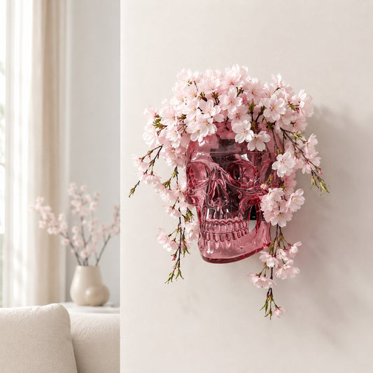 Gothic Skull Wall Vase 💀🌸 – Hangable & Tabletop Freestanding