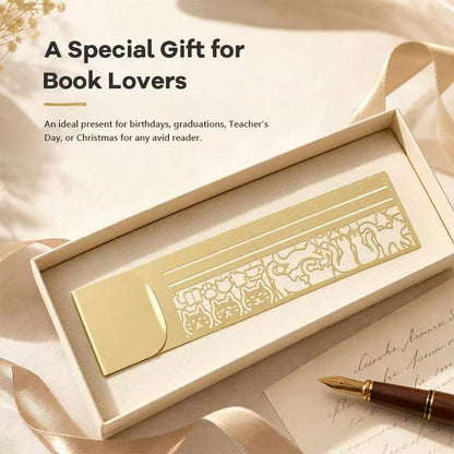 🔥Last Day 49% OFF 🐱✨ Cat Lover’s 2-in-1 Metal Bookmark Ruler
