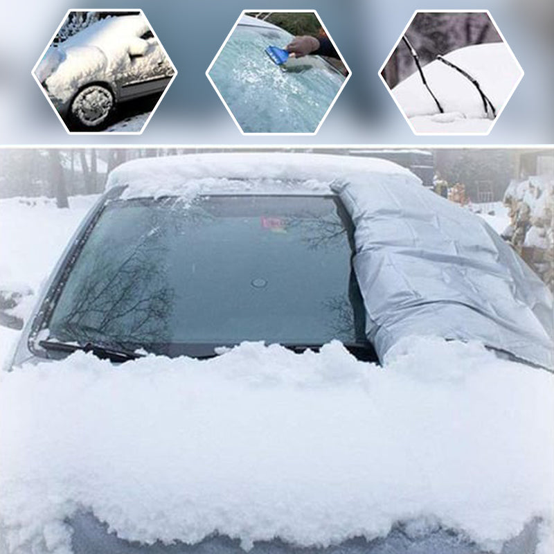 Windshield Anti-Snow & Anti-Frost Cover with Mirror Protection – Ready-to-Drive in Any Weather!