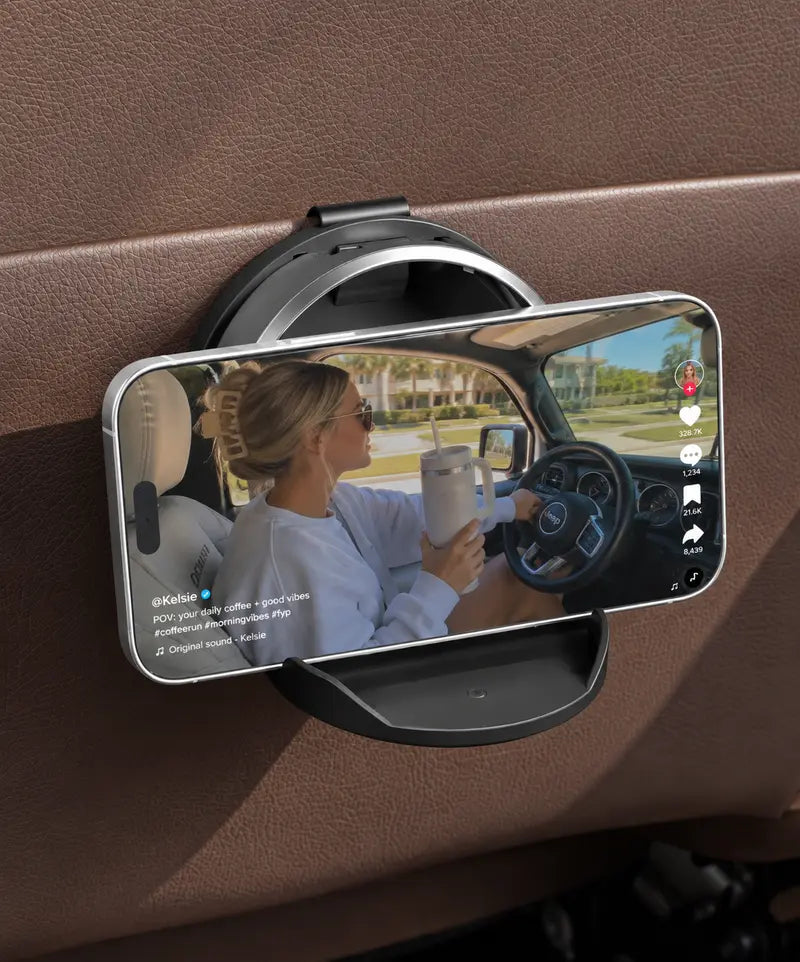 Universal Foldable Car Cup Holder with Hook – Space-Saving Drink & Bag Organizer