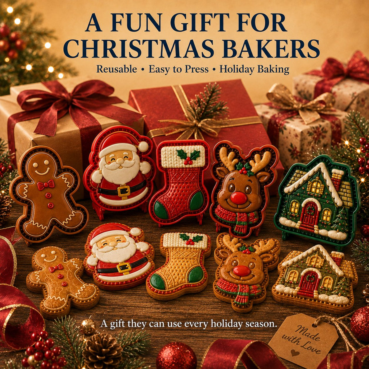 ⏳ Last Day 50% OFF – 🎄 9-Design Christmas Mini Pie Mold Collection 🥧✨