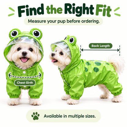 Frog Dog Raincoat – Full-Body Coverage for Happier Rainy Walks 🐸
