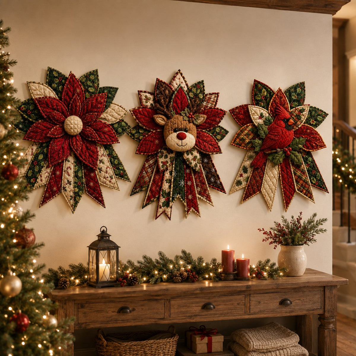 🎉 Holiday Celebration 49% OFF 🎄 – Festive Quilted Christmas Door Hanging DIY Sewing Kit