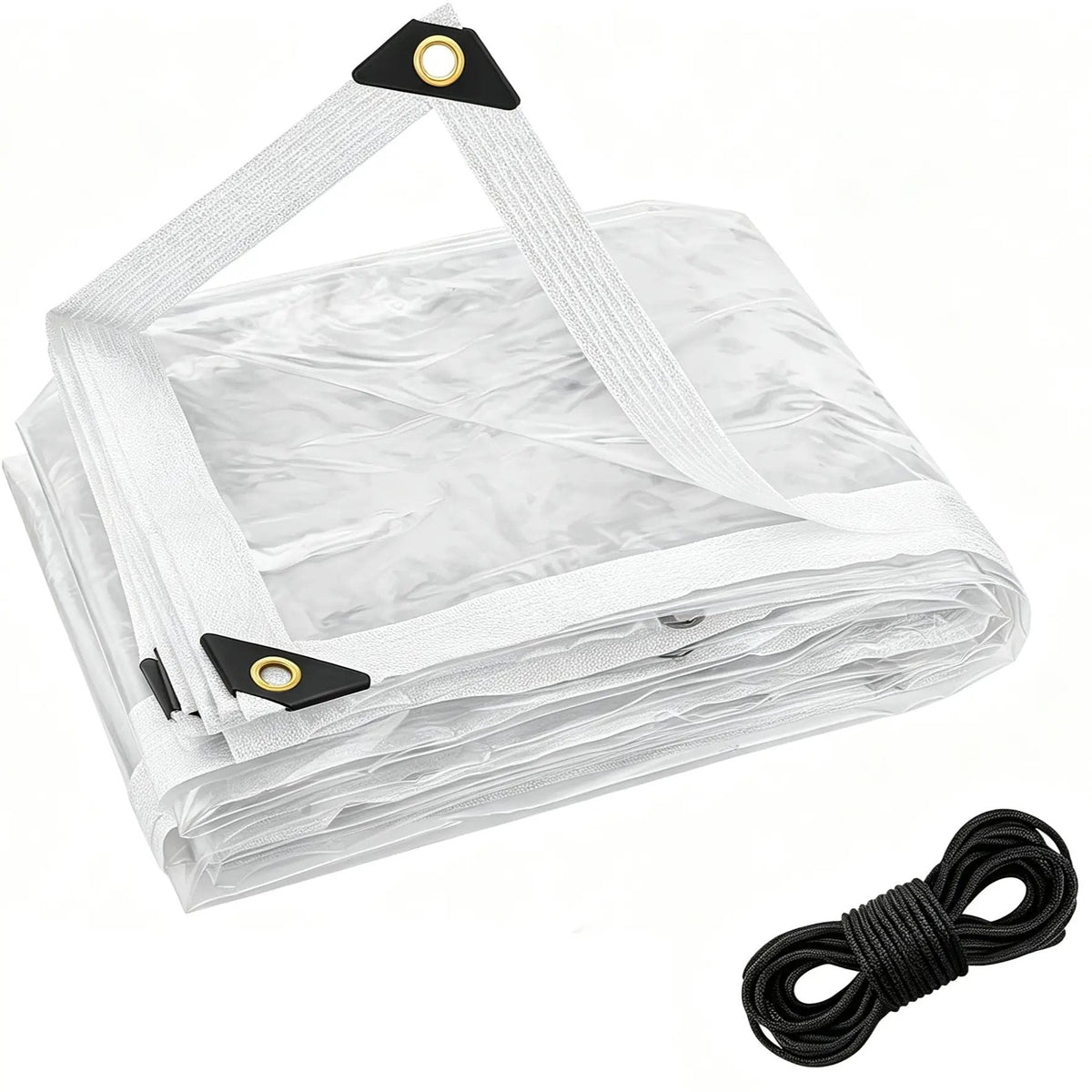 🌧️ RainShield Pro™ Transparent Waterproof Tarp – Heavy-Duty Outdoor Cover with Secure Grommets