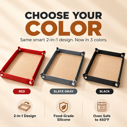 🔥Pinch Pan™ | 2-in-1 Silicone Baking Mat That Snaps Into a Tray