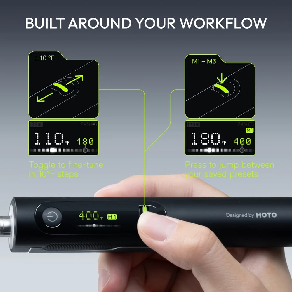 Cordless Soldering Iron Set – 3-Second Heat-Up to 400°F, 140W Plugged In / 60W Cordless, Smart PID Control, C245 Tips, USB-C & Power Bank Compatible