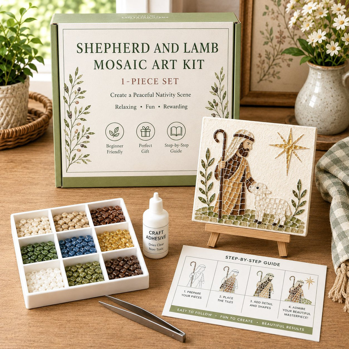 💥 LAST DAY 49% OFF - Nativity Sea Glass Art Kit – Beginner-Friendly ✨