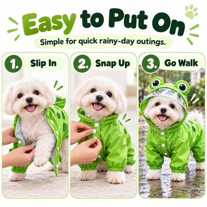 Frog Dog Raincoat – Full-Body Coverage for Happier Rainy Walks 🐸