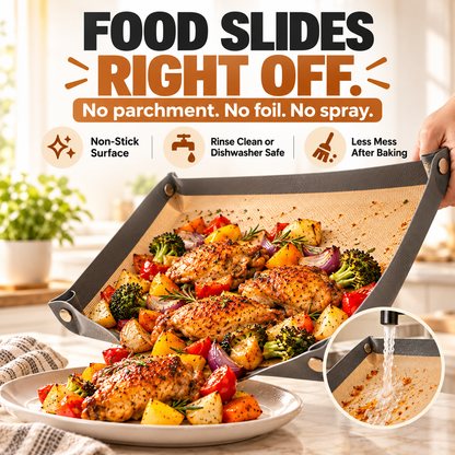 🔥Pinch Pan™ | 2-in-1 Silicone Baking Mat That Snaps Into a Tray
