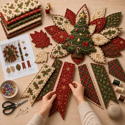 🎉 Holiday Celebration 49% OFF 🎄 – Festive Quilted Christmas Door Hanging DIY Sewing Kit