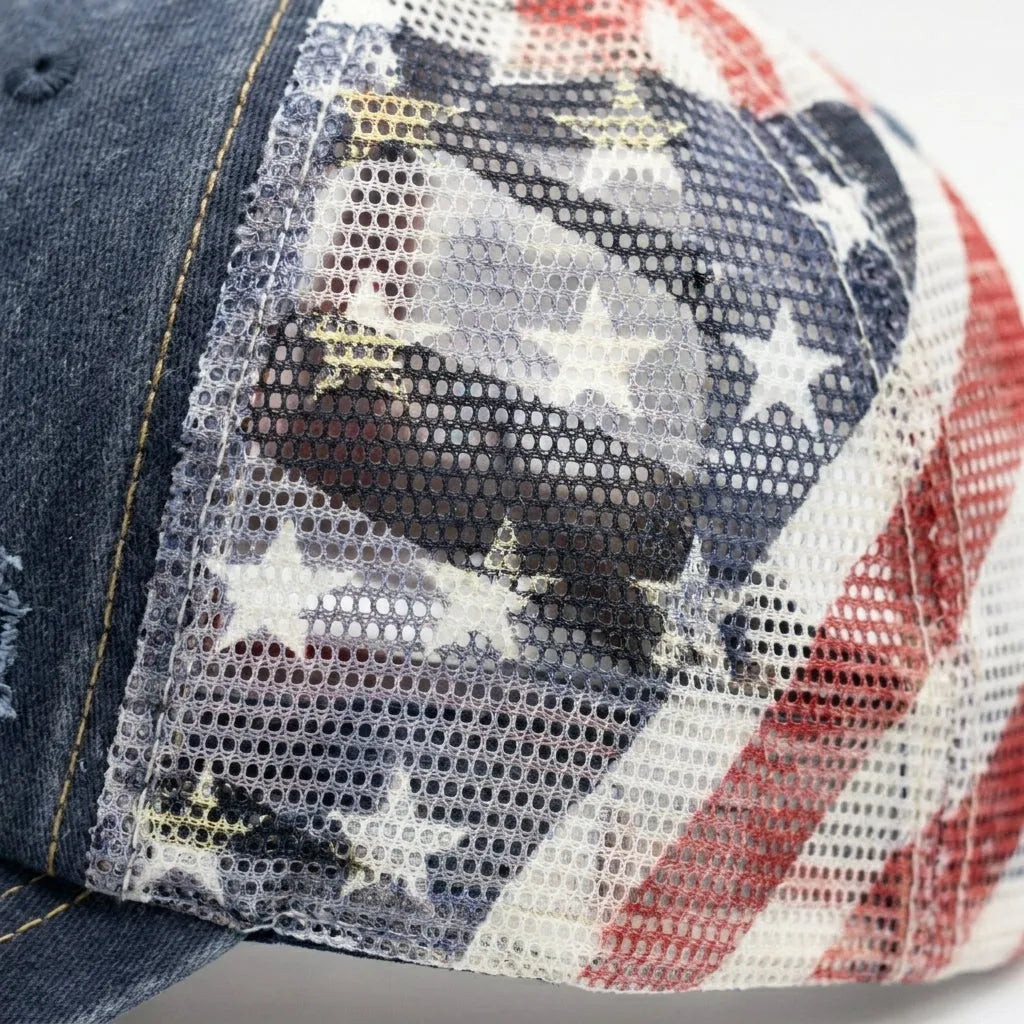 🔥American Flag Ponytail Embroidered Cap - Buy 2 Free Shipping