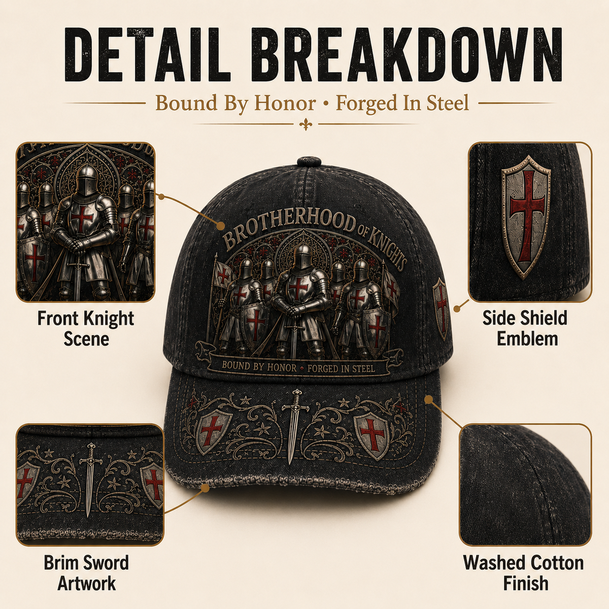 ⚔️ Brotherhood Of Knights Honor Cap 🎁 Free Honor Coin With Every Cap Purchase