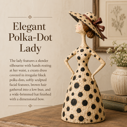 Vintage Cat & Lady Folk Art Figurine Set