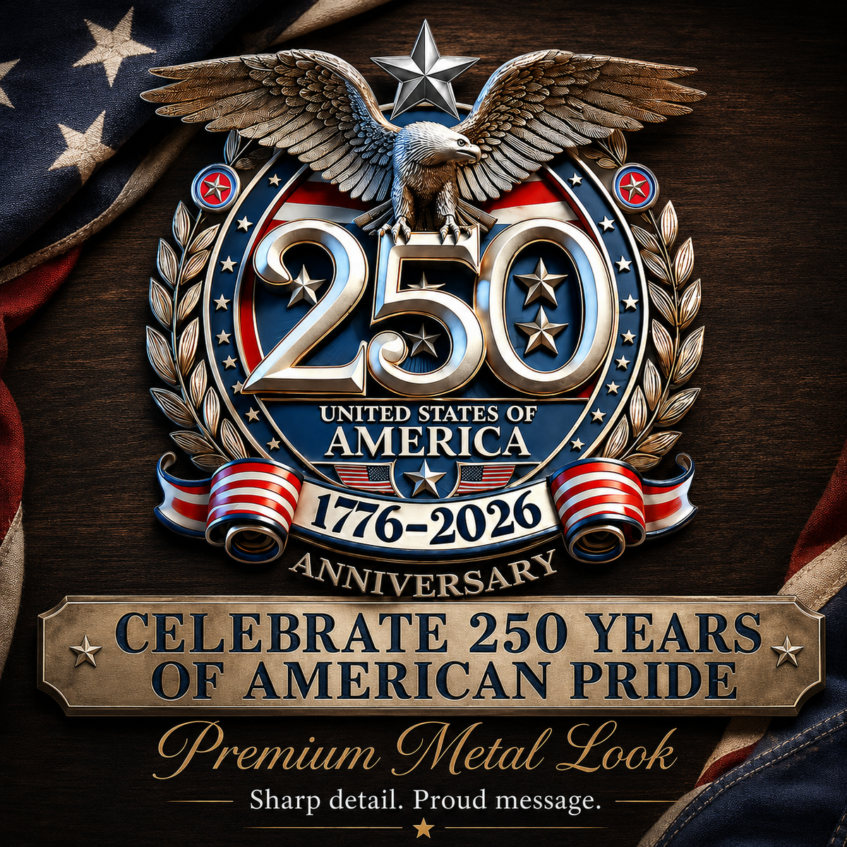 🇺🇸 250th Anniversary Sale - 250th Anniversary USA Eagle Metal Emblem