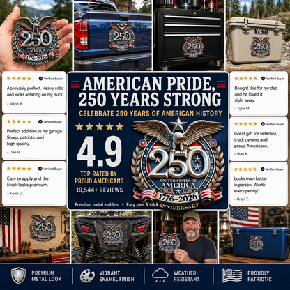 🇺🇸 250th Anniversary Sale - 250th Anniversary USA Eagle Metal Emblem