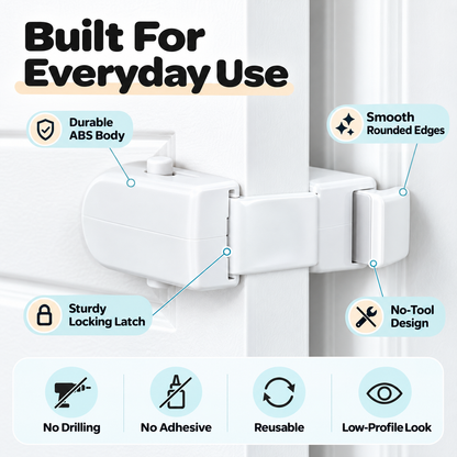 Childproof Safety Lock For Interior Doors - No-Drill Child Safety Door Lock(2 pack)