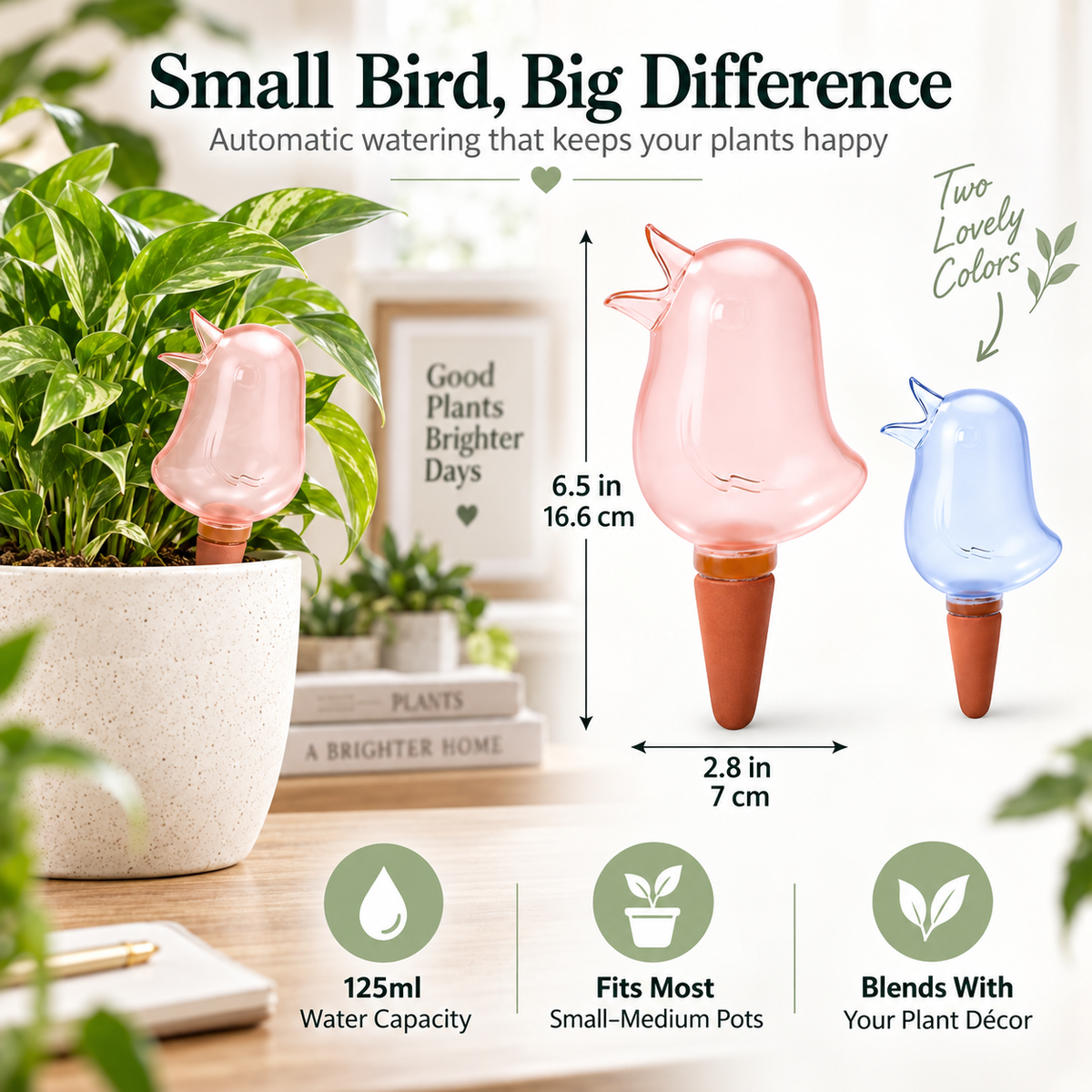 🌱Automatic Self-Watering Plant Spikes – Adjustable Drip Irrigation System