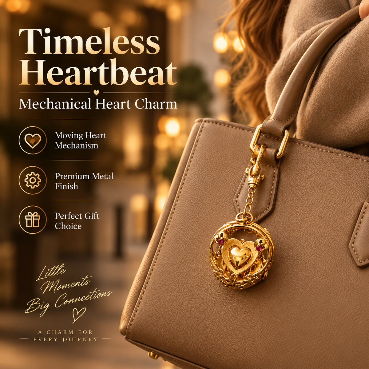 ❤️ Timeless Heartbeat Mechanical Pendant – Moving Heart Love Charm