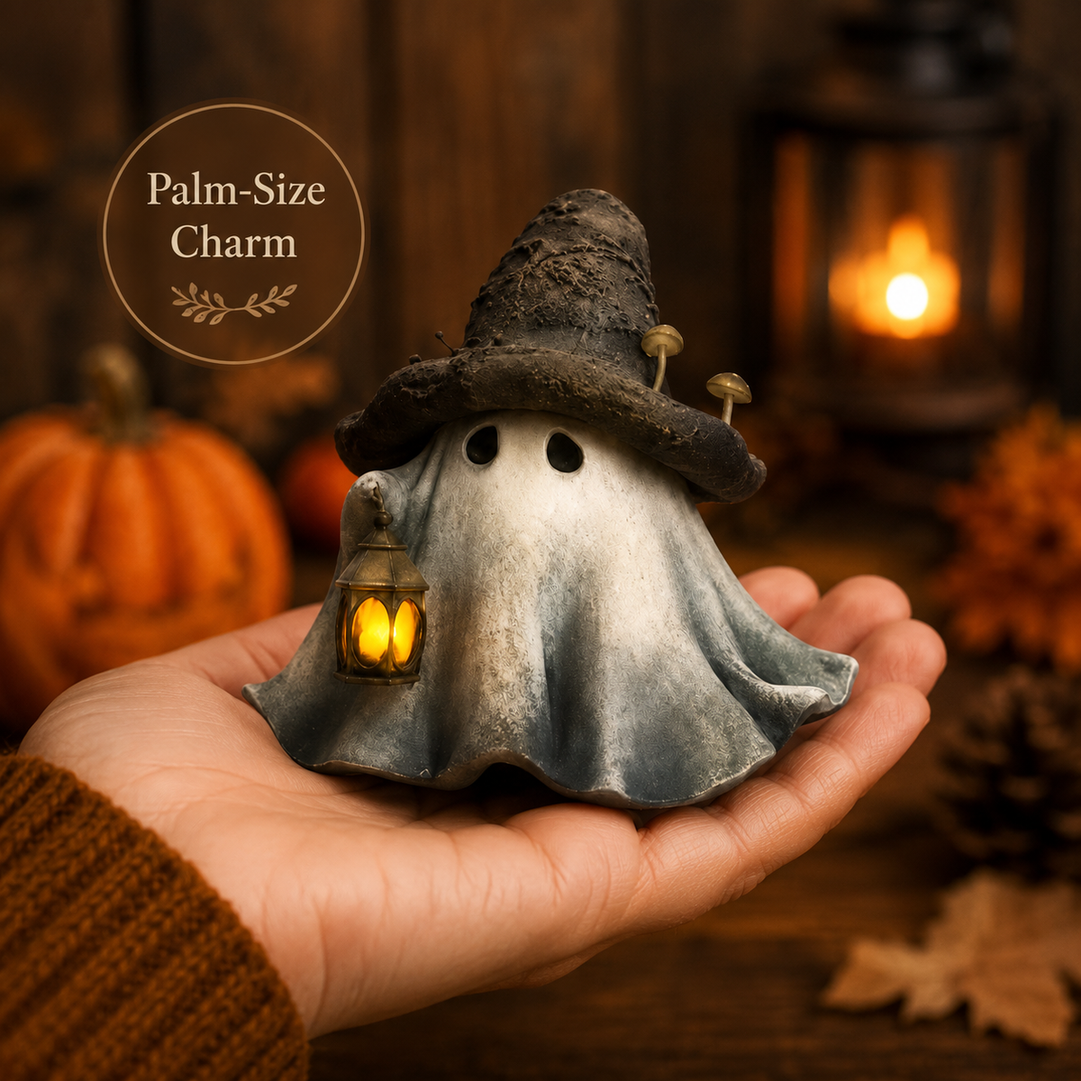 🎃 Touch-To-Light Witch Ghost LED Lamp – Cozy Halloween Decor