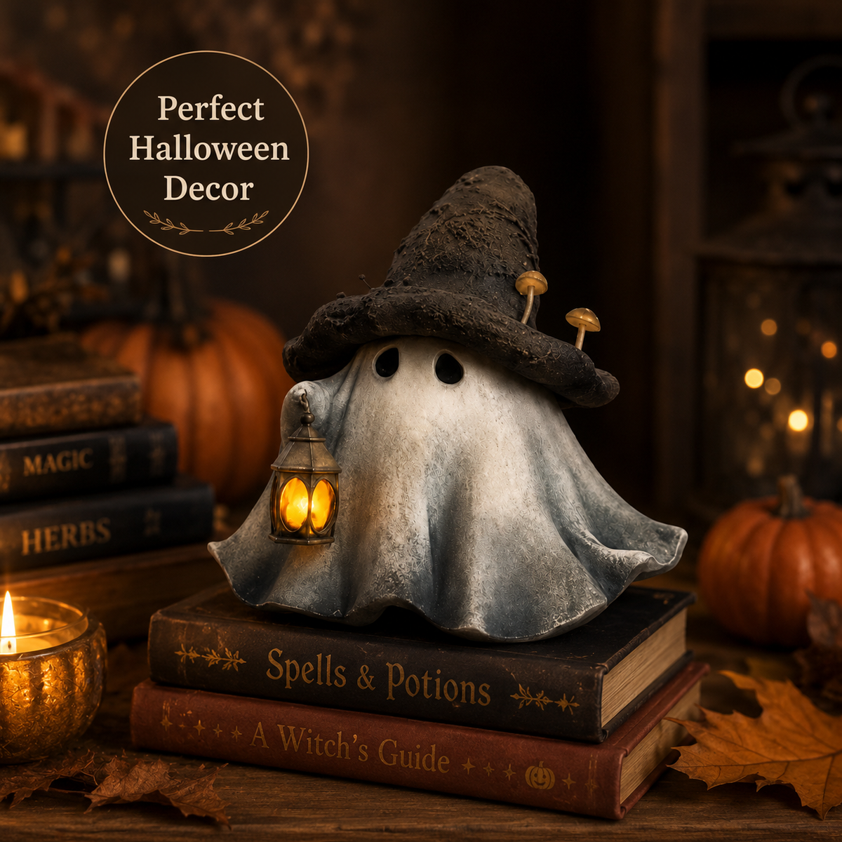 🎃 Touch-To-Light Witch Ghost LED Lamp – Cozy Halloween Decor