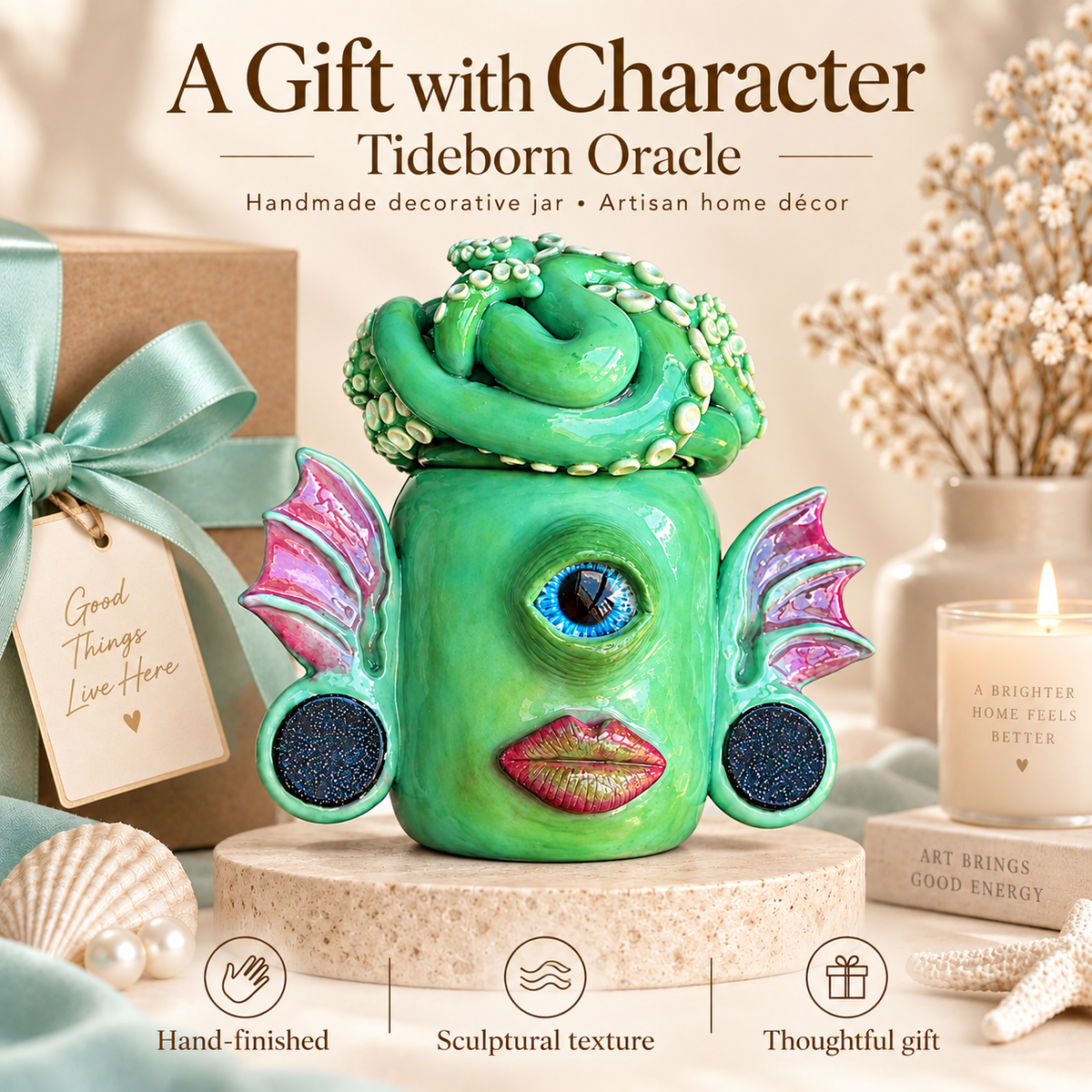 ✨Handmade jars using polymer clay and stone gauges