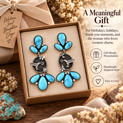 Handcrafted Golden Hills Hummingbird Garden Earrings - Only 7 Left
