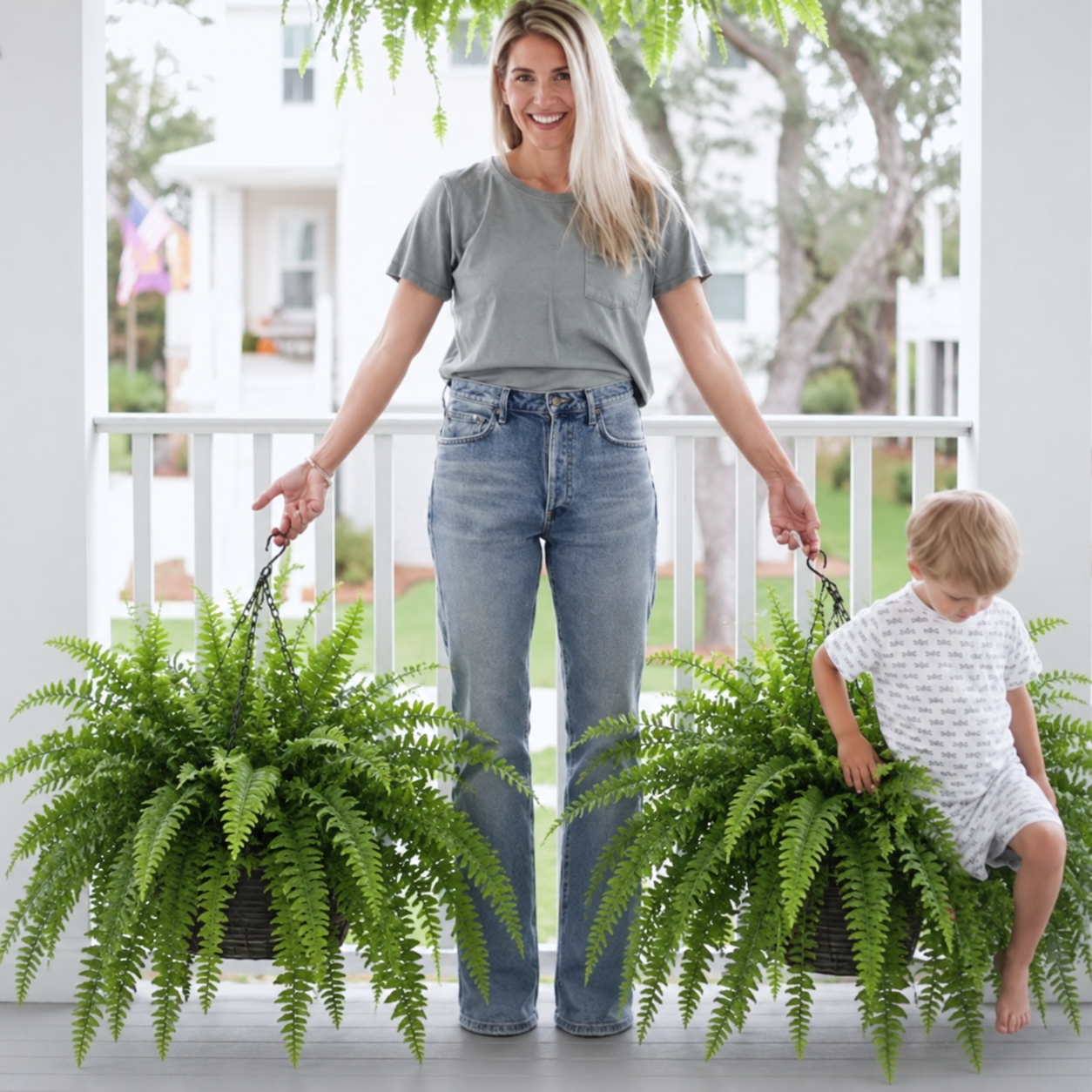 Glowing Boston Ferns with Lights – 🌿 Zero Watering, Zero Maintenance