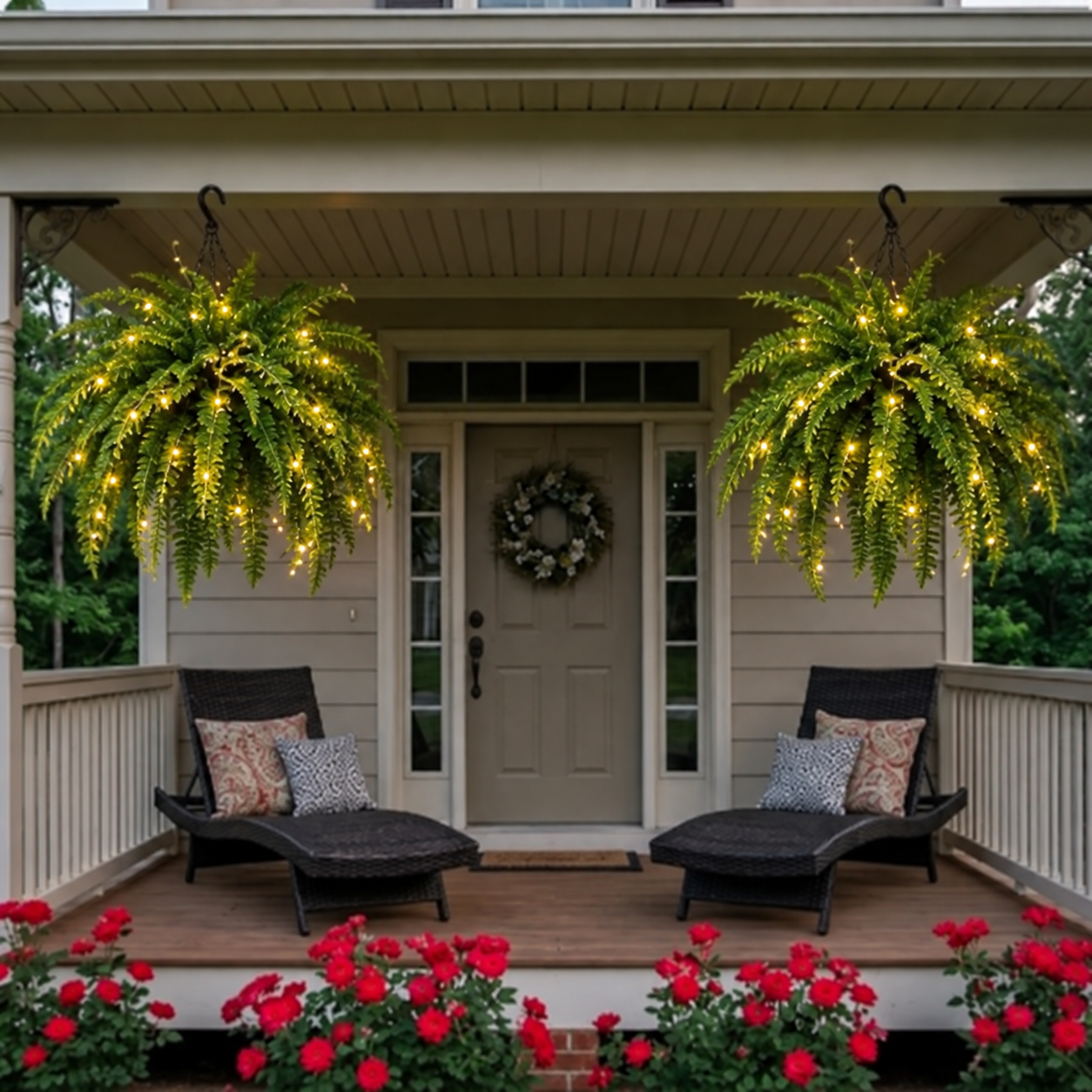 Glowing Boston Ferns with Lights – 🌿 Zero Watering, Zero Maintenance