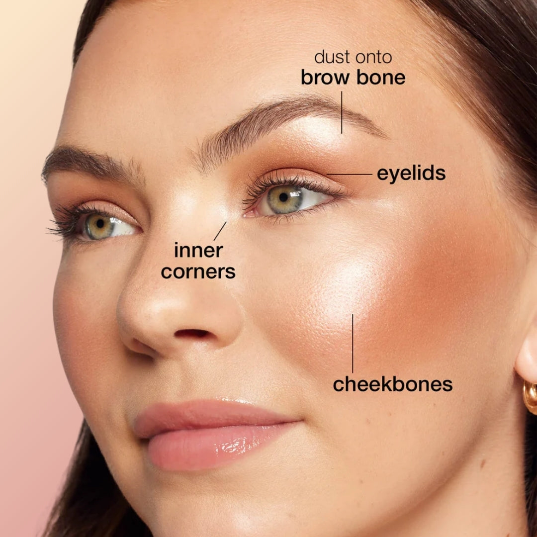 Glow Wardrobe Eye & Cheek Palette Eyeshadow and Highlighter Makeup (FREE Pro Brush Included)