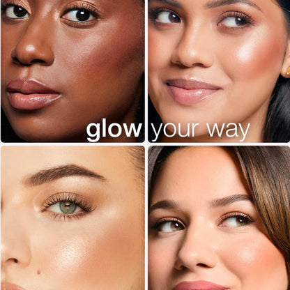 Glow Wardrobe Eye & Cheek Palette Eyeshadow and Highlighter Makeup (FREE Pro Brush Included)