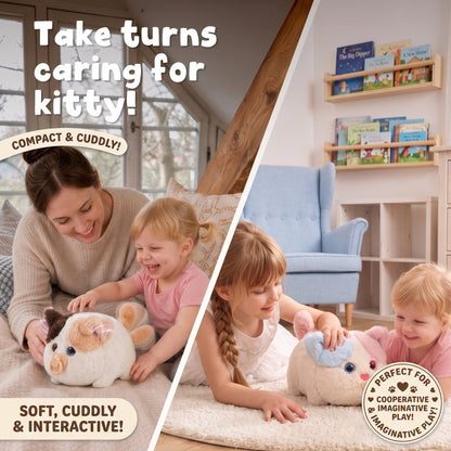 WinkyTail Interactive Plush Cat Toy – Talking Kitten with Voice Repetition, Moving Ears, Purring Sounds & Magnetic Pacifier