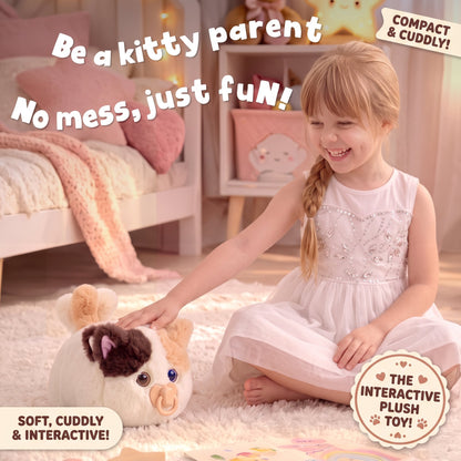 WinkyTail Interactive Plush Cat Toy – Talking Kitten with Voice Repetition, Moving Ears, Purring Sounds & Magnetic Pacifier