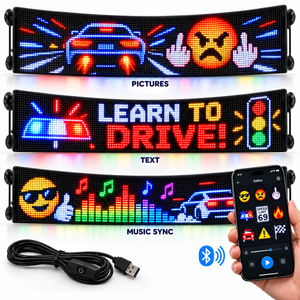 🚗 Smart LED Pixel Car Display — App-Controlled Custom Text, Colors & Animations
