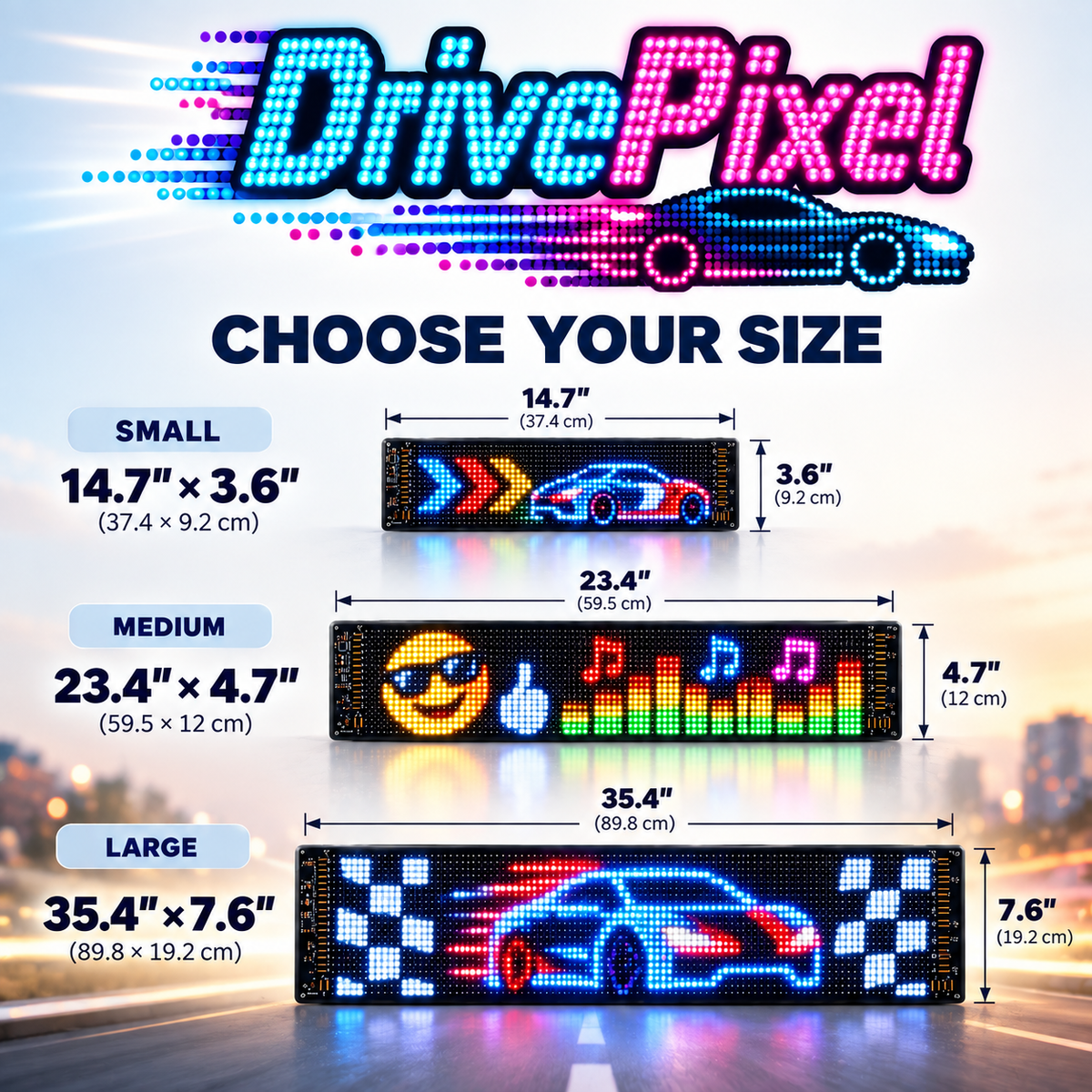 🚗 Smart LED Pixel Car Display — App-Controlled Custom Text, Colors & Animations