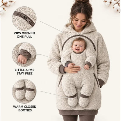 SnugNest™ 2-in-1 Baby Carrier Hoodie – Built-In Support, No Buckles & Cozy Warmth