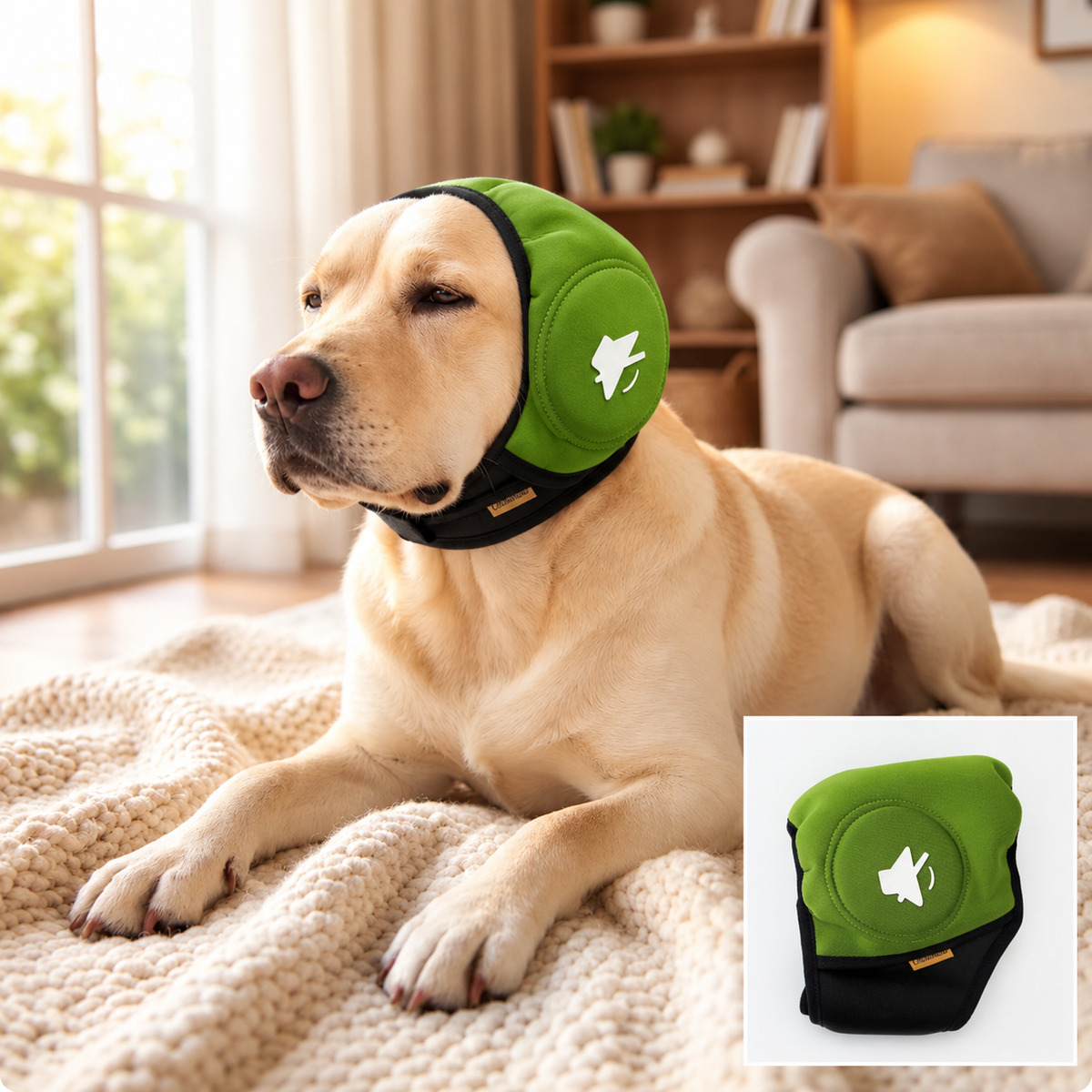 PetMuffs Noise-Reducing Dog Ear Muffs for Thunderstorms & Fireworks – Lightweight, Adjustable Fit