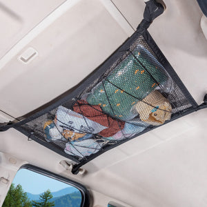 🚙 Overhead Car Cargo Net – Double-Layer Roof Storage Organizer