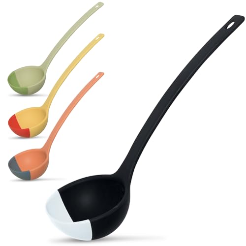 Silicone Spoon - Colorful Silicone Spatula Ladle with a Soft Top to Mold to your Pots & Pans