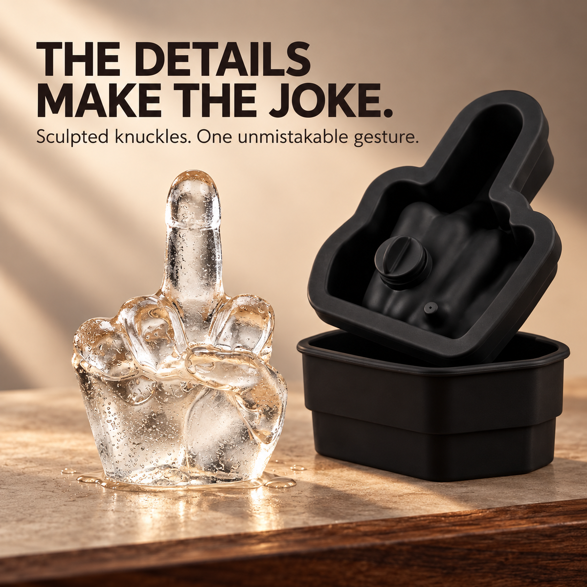 Ice With Attitude – Middle Finger Ice Cube Mold