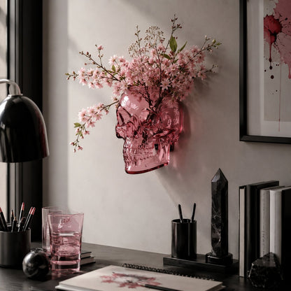 Gothic Skull Wall Vase 💀🌸 – Hangable & Tabletop Freestanding