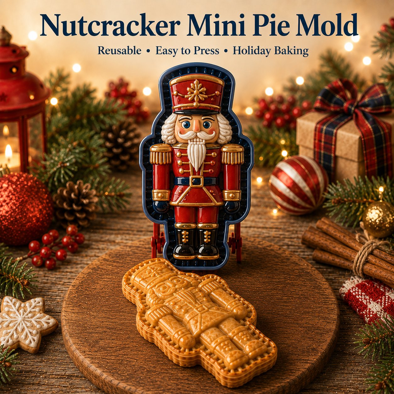 ⏳ Last Day 50% OFF – 🎄 9-Design Christmas Mini Pie Mold Collection 🥧✨