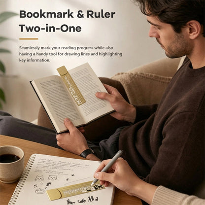 🔥Last Day 49% OFF 🐱✨ Cat Lover’s 2-in-1 Metal Bookmark Ruler