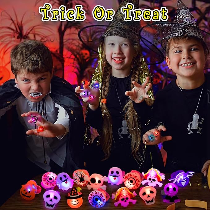 🎁LED Light Halloween Glowing Ring😍Set of 30 PCS